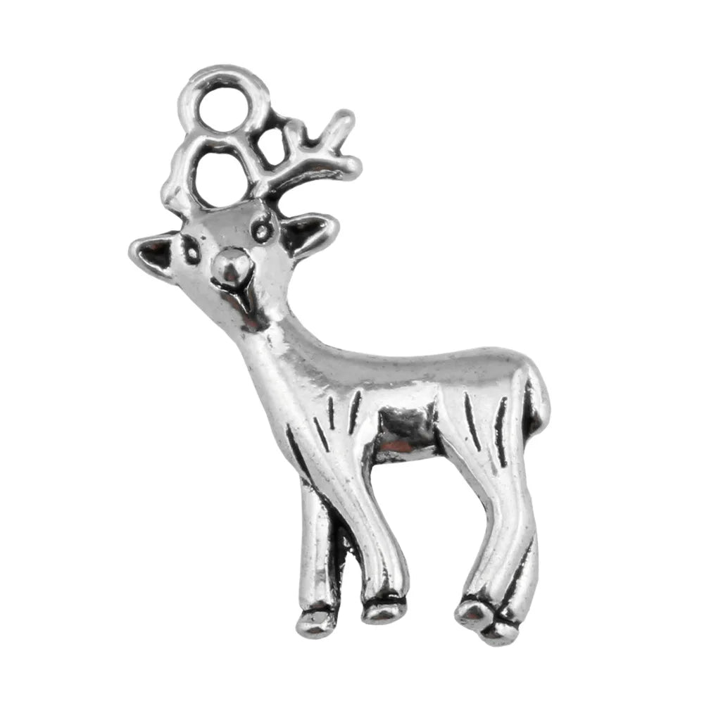 23x20mm 2g Antique Silver Zinc Alloy Deer Charm Pendant for DIY Necklace Bracelet Jewelry