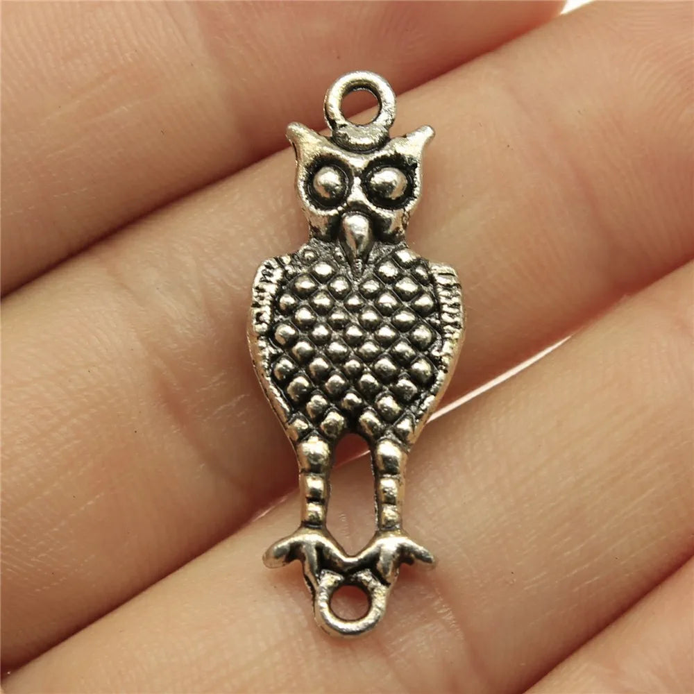 33x12mm 3.3g Multicolor Zinc Alloy Owl Cat Connector Charm for Bracelet Earring Jewelry Making