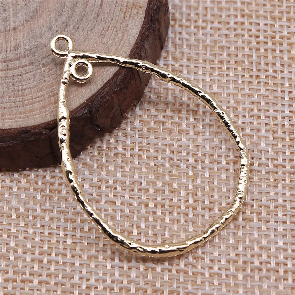 42x30mm 1.6g KC Gold Zinc Alloy Waterdrop Teardrop Earring Connector Charm for DIY Earrings Jewelry Making