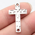 31x18mm 1.9g Antique Silver Zinc Alloy Hammered Cross Connector Charm for DIY Bracelet Necklace