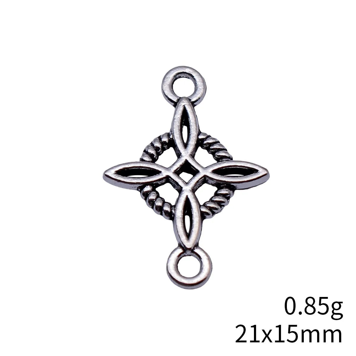 21x15mm 0.85g Antique Silver Zinc Alloy Cross Star Celtic Knot Four Leaf Connector Charm for DIY Jewelry