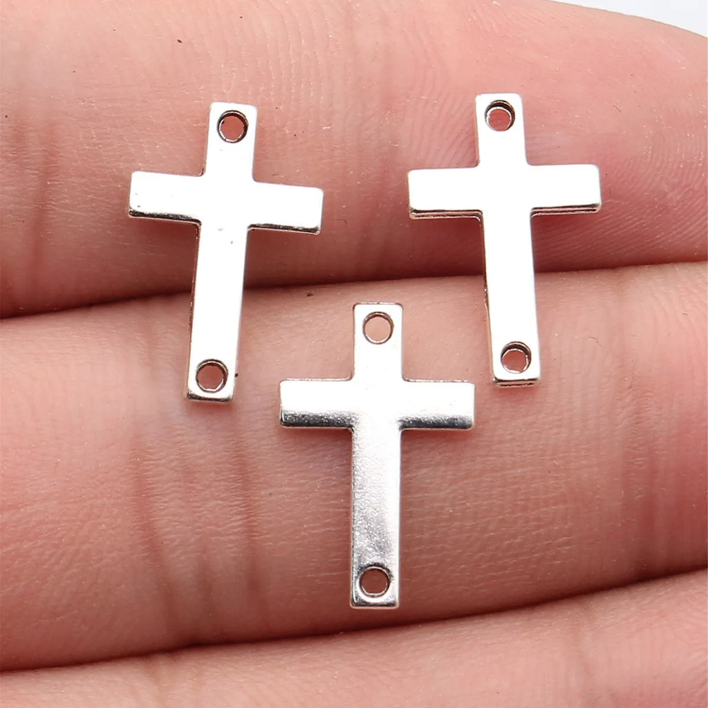 18x12mm 0.59g Multicolor Zinc Alloy Cross Connector Charms for DIY Bracelet Necklace Jewelry Making