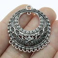38x34mm 5.7g Multicolor Zinc Alloy Round Earring Connector Charm for DIY Earrings Jewelry Making