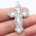 51x34mm 6.5g Antique Silver Zinc Alloy Double-Sided Scripture Cross Charm Pendant for DIY Jewelry
