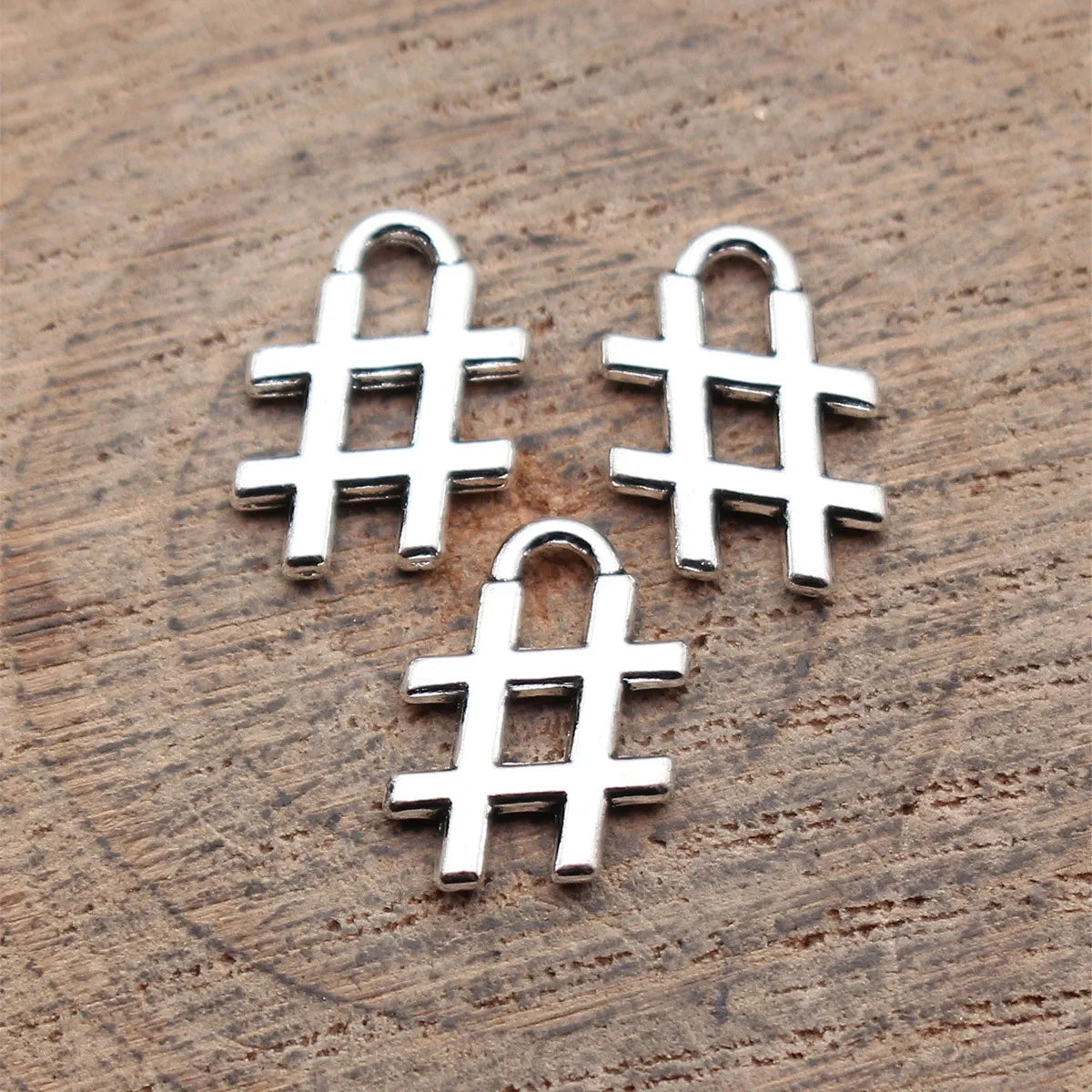 12x9mm 0.42g Antique Silver Zinc Alloy Hashtag Symbol charm pendant for DIY bracelet necklace making