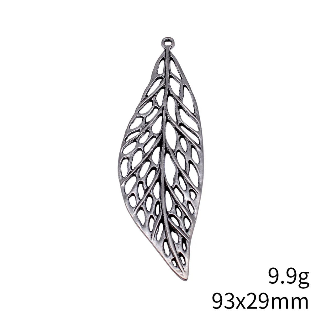 93x29mm 9.9g Multicolor Zinc Alloy Large Hollow Leaf Charm Pendant for DIY Necklace Jewelry Making