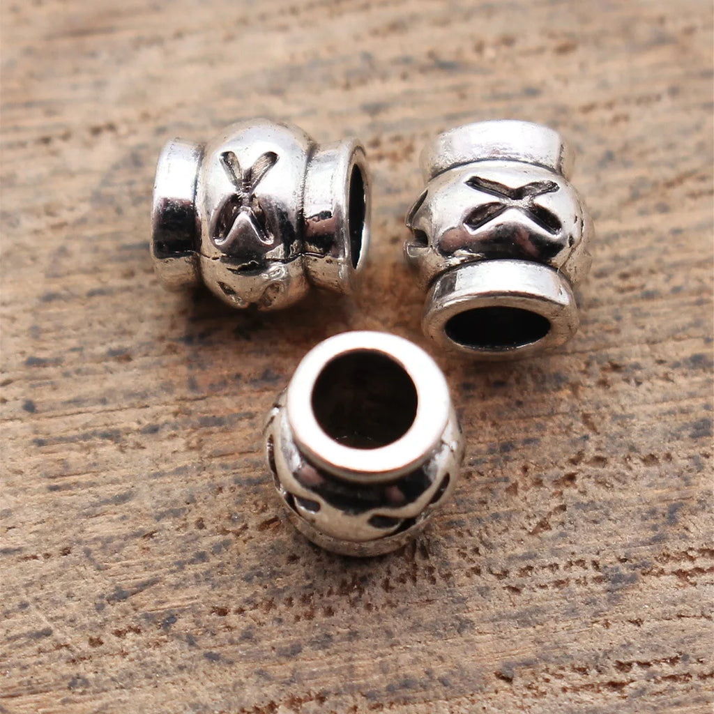 6.2x5.9x5.9mm 0.48g Antique Silver Zinc Alloy X Texture Spacer Beads for Bracelet Necklace Jewelry Making