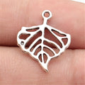 20x17mm 0.78g Antique Silver Zinc Alloy Hollow Leaf Charm Pendant for DIY Necklace Bracelet Making