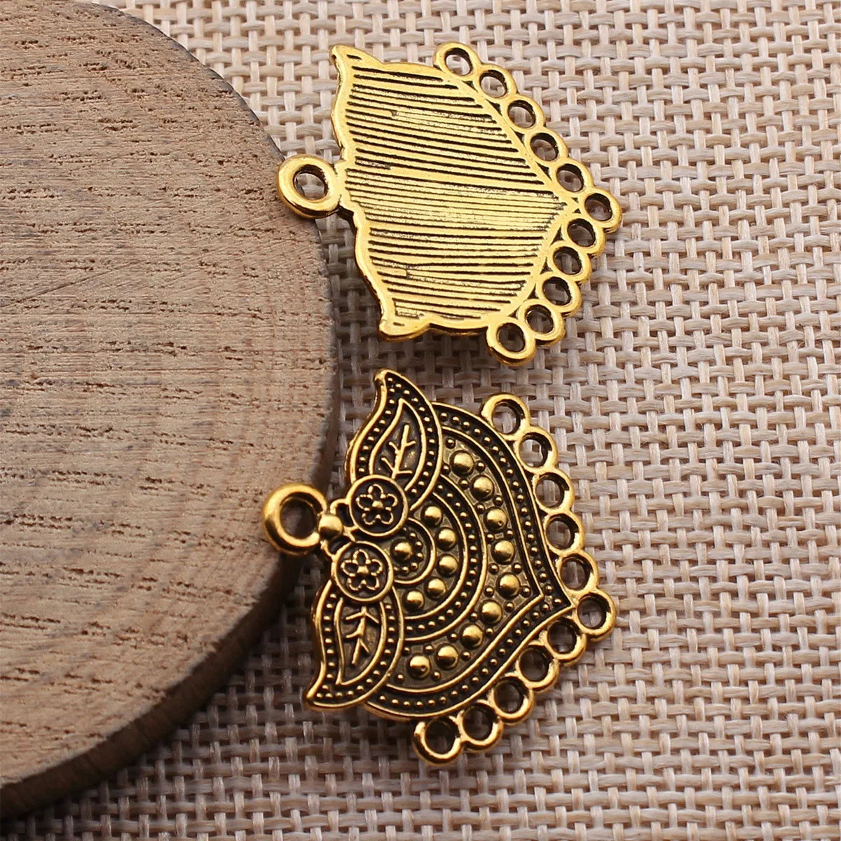 27x27mm 2.6g Multicolor Zinc Alloy Round Earring Connector Charm for DIY Earring Jewelry Making