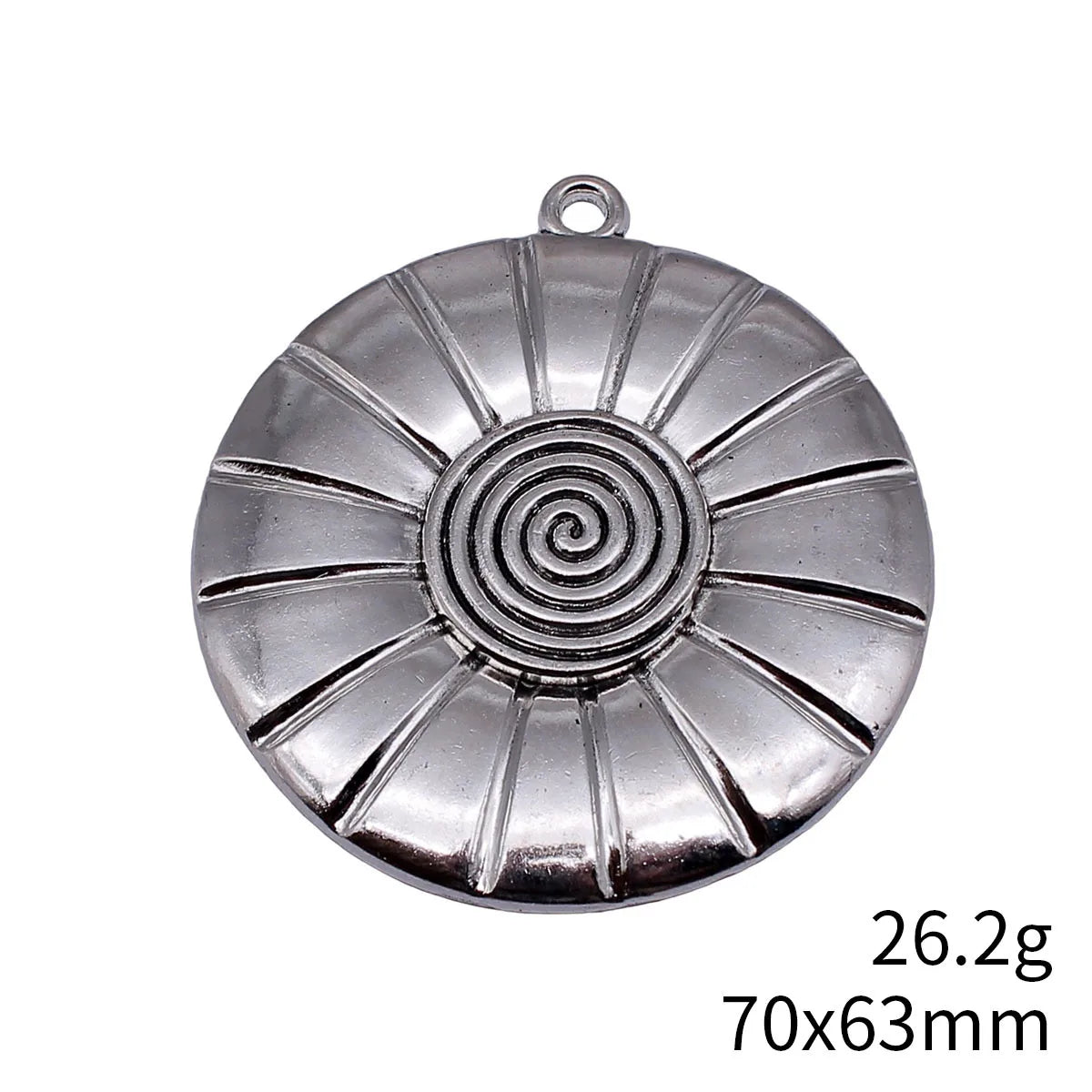 70x63mm 26.2g Antique Silver Zinc Alloy Swirl Round Disc Charm Pendant for DIY Statement Jewelry