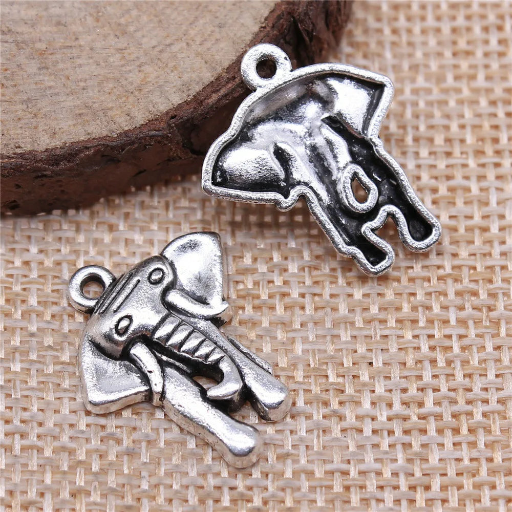 22x19mm 2g Multicolor Zinc Alloy Small Elephant Charm Pendant for DIY Bracelet and Necklace Jewelry Making