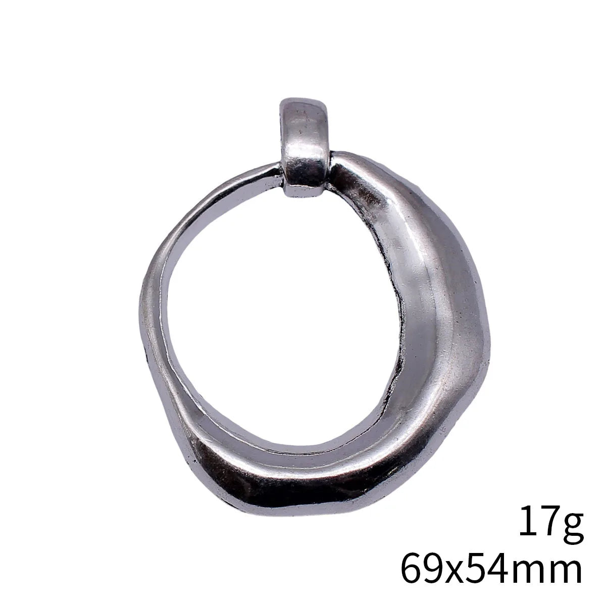 69x54mm 17g Antique silver zinc alloy irregular geometric hammered hollow charm pendant for jewelry making