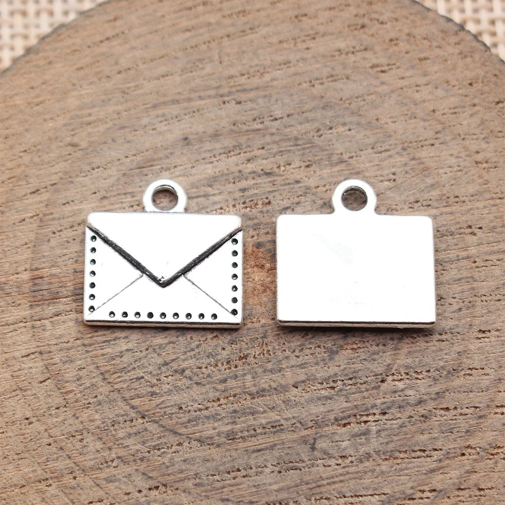 14x14mm 1.4g Multicolor Zinc Alloy Envelope Charm Pendant for DIY Bracelet Necklace Jewelry Making