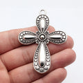 72x53mm 9.5g Antique Silver Zinc Alloy Large Cross Charm Pendant for Necklace and Bracelet Making