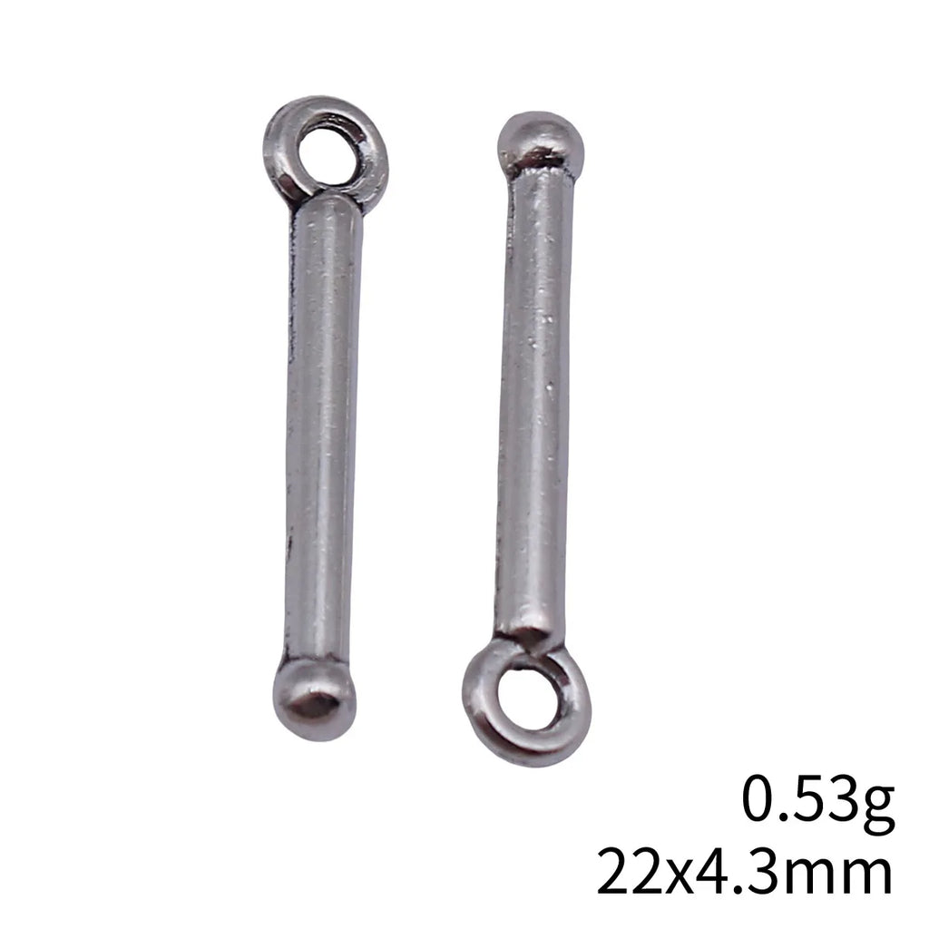 22x4.3mm 0.53g Antique Silver Zinc Alloy Drumstick Charm Pendant for Necklace Bracelet DIY Jewelry