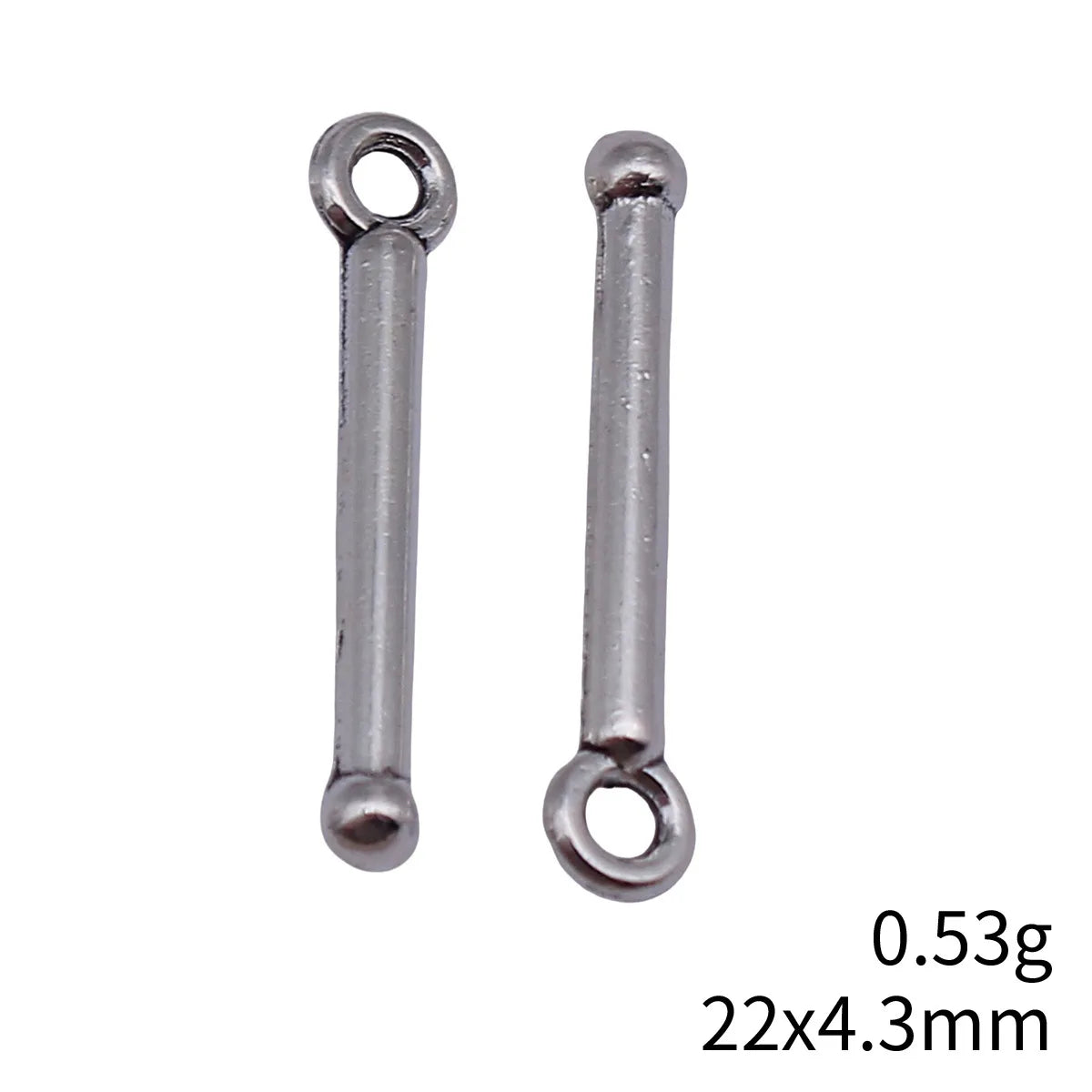 22x4.3mm 0.53g Antique Silver Zinc Alloy Drumstick Charm Pendant for Necklace Bracelet DIY Jewelry