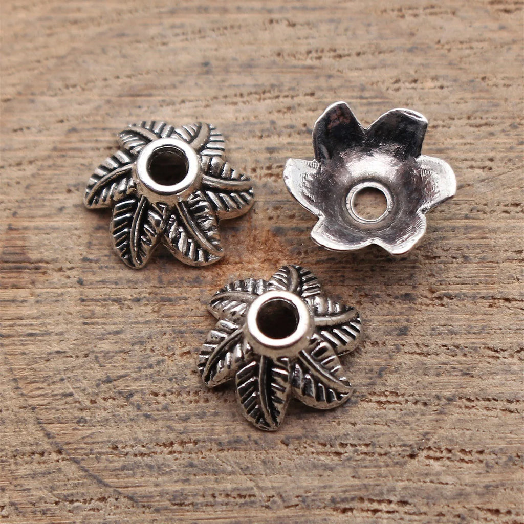 10x10x5mm 0.47g Multi-Color Zinc Alloy Leaf Bead Cap Flower Tray Charm Pendant for DIY Jewelry Making