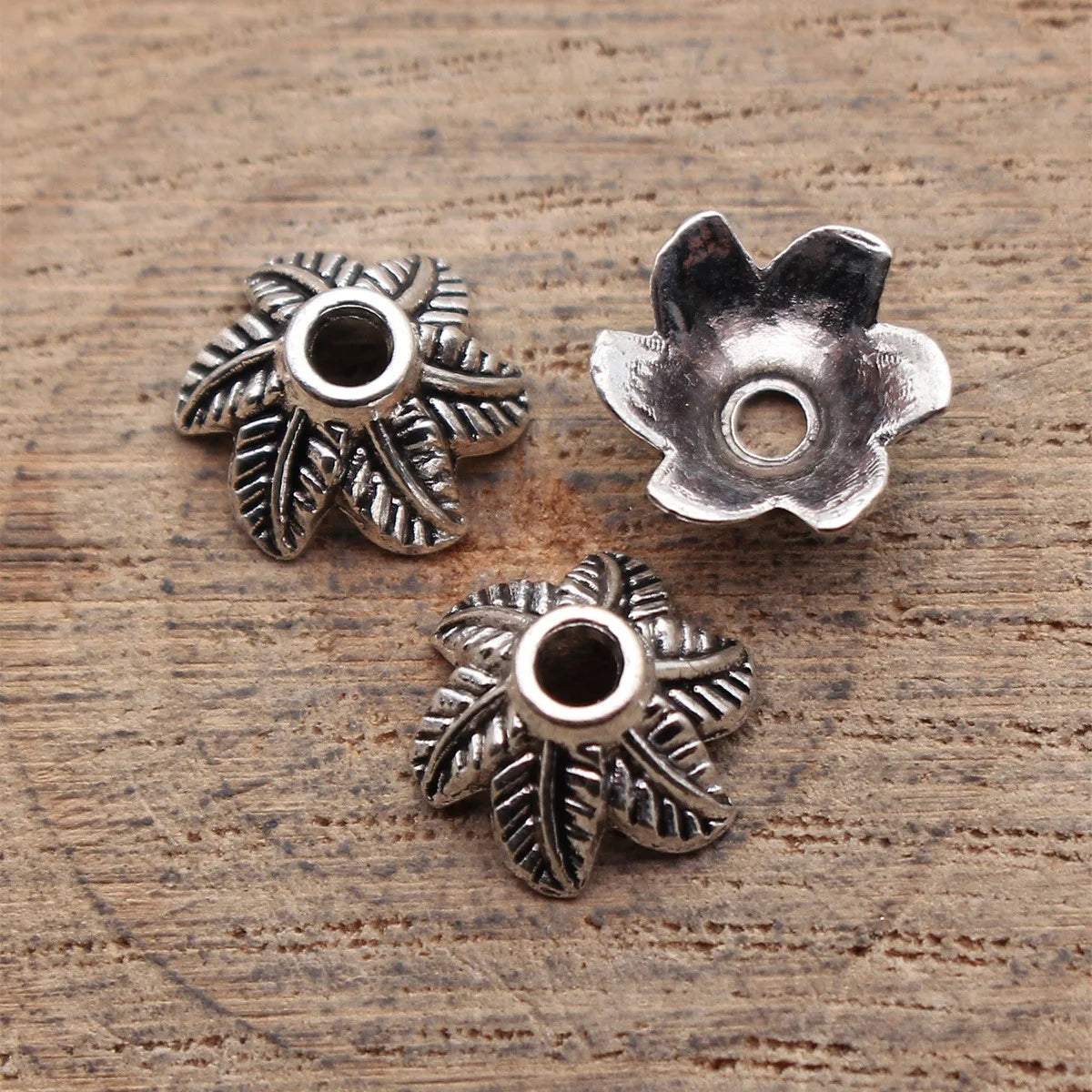 10x10x5mm 0.47g Multi-Color Zinc Alloy Leaf Bead Cap Flower Tray Charm Pendant for DIY Jewelry Making
