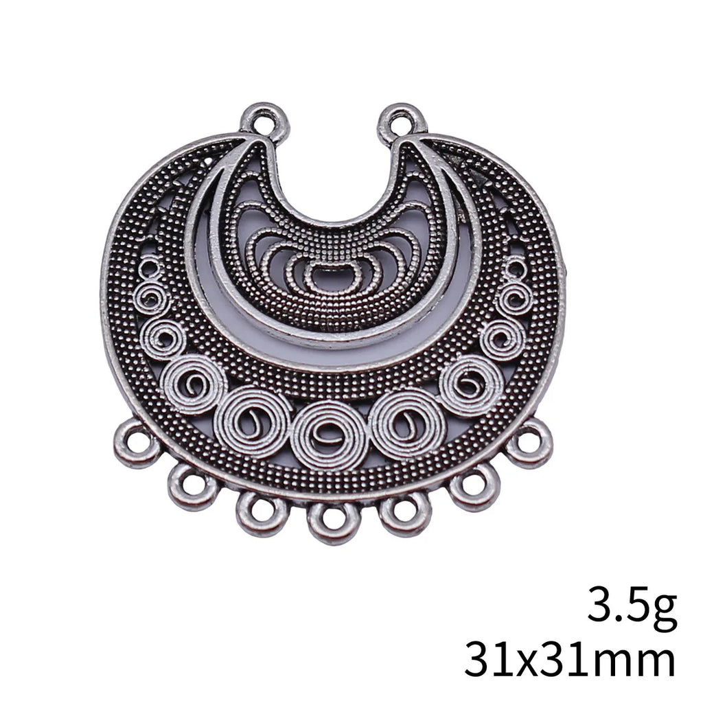 31x31mm 3.5g Multicolor Zinc Alloy Earring Connector Charm Jewelry Findings for DIY Earrings