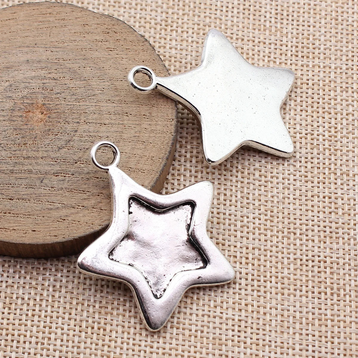 42x36mm 10.8g Antique Silver Zinc Alloy Thick Five Point Star Charm Pendant for DIY Necklace Making