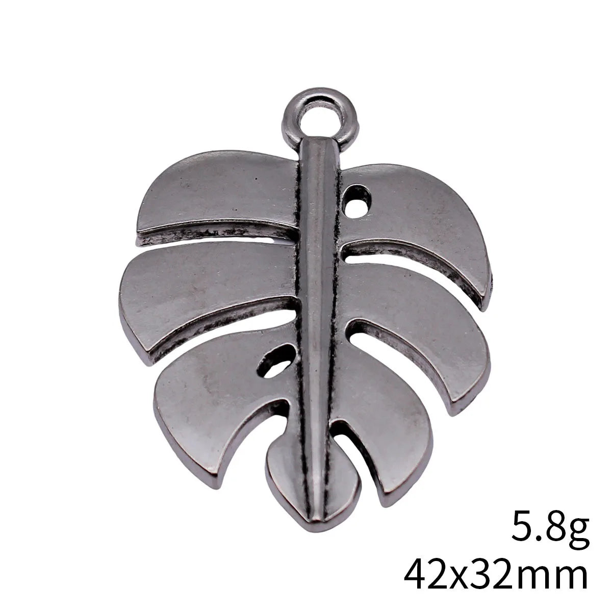 42x32mm 5.8g Multicolor Zinc Alloy Monstera Leaf Charm Pendant for Necklace Earring Jewelry Making