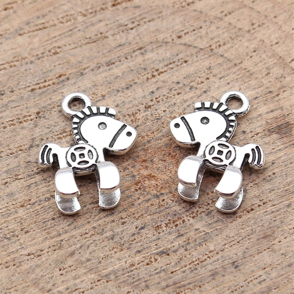 15x11x4.2mm 0.65g Multicolor Zinc Alloy Horse Money Charm Pendant for Necklace Bracelet DIY Jewelry
