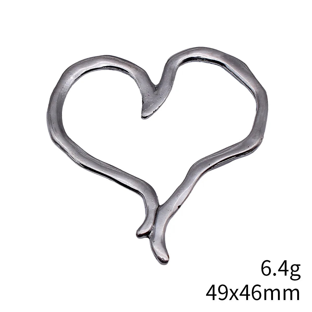 49x46mm 6.4g Antique Silver Zinc Alloy Hollow Heart Charm Pendant for DIY Necklace Bracelet Making