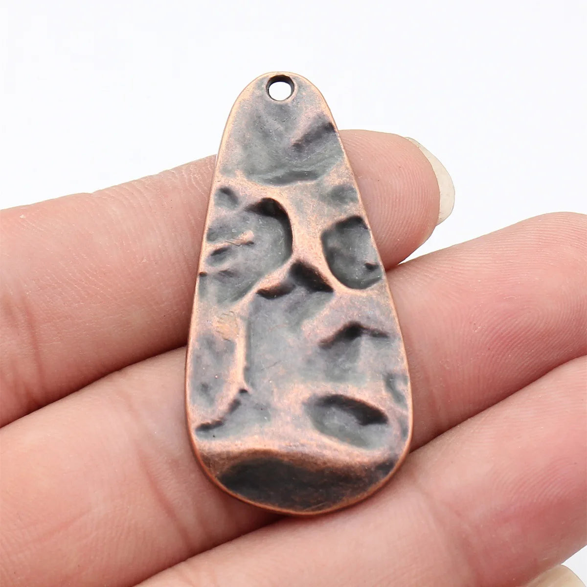 47x23mm 5.5g Multicolor Zinc Alloy Textured Teardrop Charm Pendant for DIY Necklace Jewelry Making
