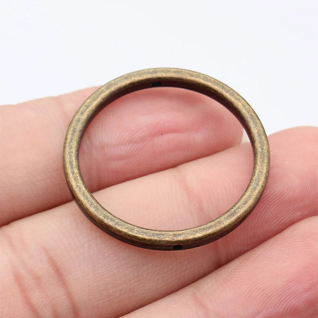 32x32mm 4.3g Antique Bronze Zinc Alloy Round Ring Connector Charm for DIY Earrings Jewelry Making