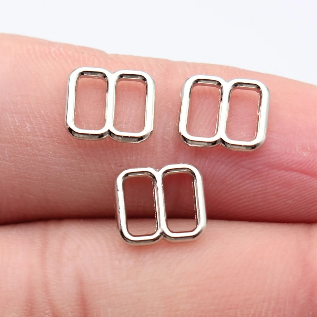 9.8x8.7x1.5mm 0.32g White K Gold Tone Zinc Alloy Double Ring Connector Charm for Necklace Bracelet Making