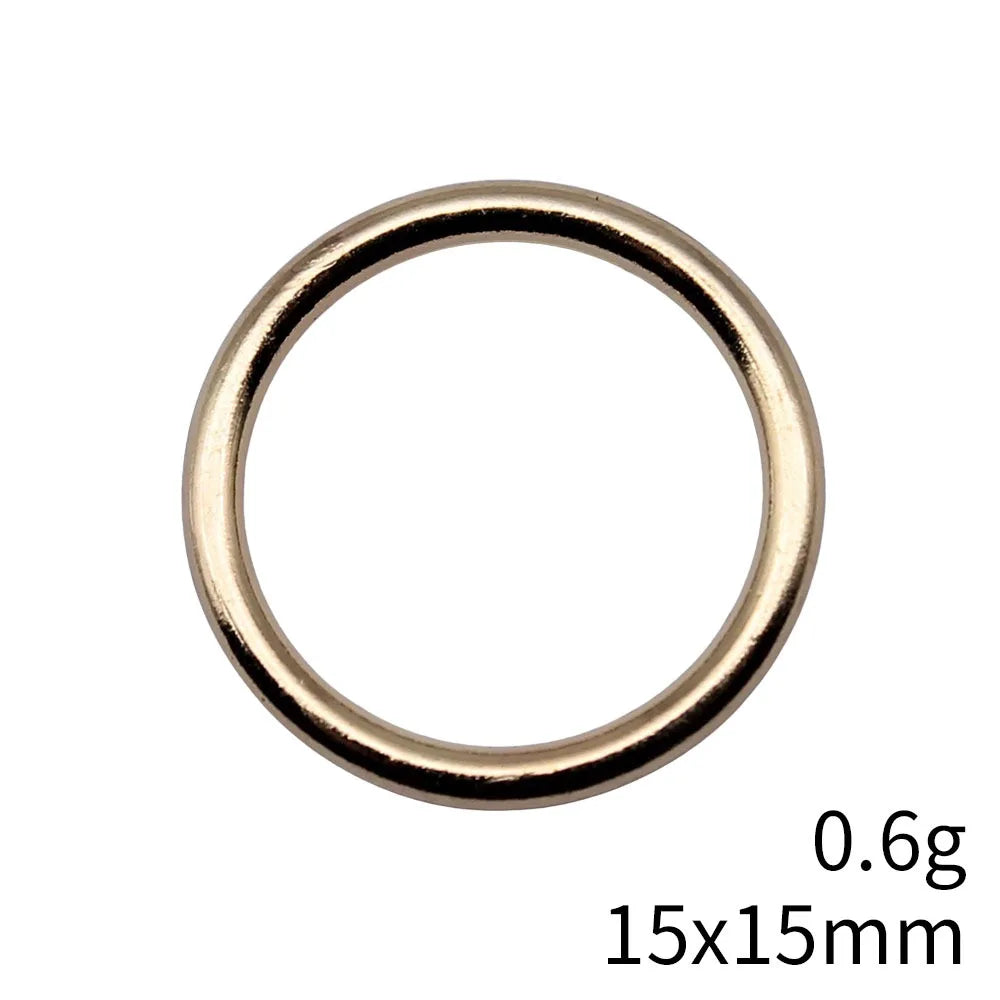 15x15mm 0.6g KC Gold Zinc Alloy Round Ring Charm Pendant for DIY Necklace Bracelet Jewelry Making