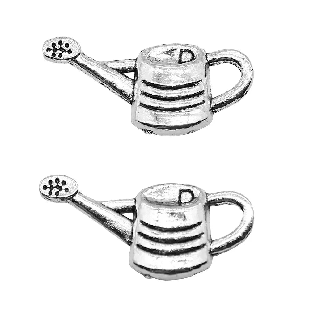 12x25mm 1g Antique Silver Zinc Alloy Watering Can Charm Pendant for DIY Necklace Jewelry Making