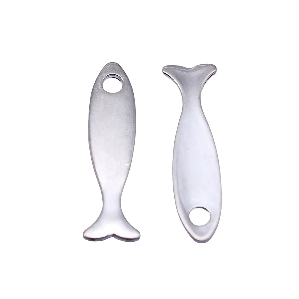 26x7.5mm 0.73g Antique Silver Zinc Alloy Small Fish Charm Pendant for DIY Bracelet and Necklace Making