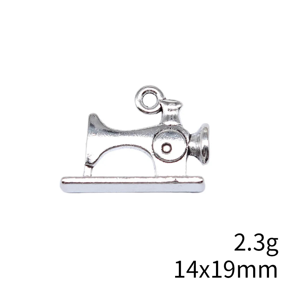 14x19mm 2.3g Antique Silver Zinc Alloy Sewing Machine Charm Pendant for DIY Necklace Bracelet Jewelry