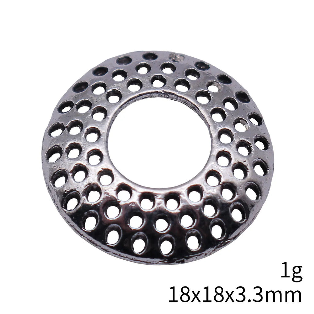 18x18x3.3mm 1g Antique Silver Zinc Alloy Pitted Flower Bead Cap Jewelry Findings for DIY Pendant Making