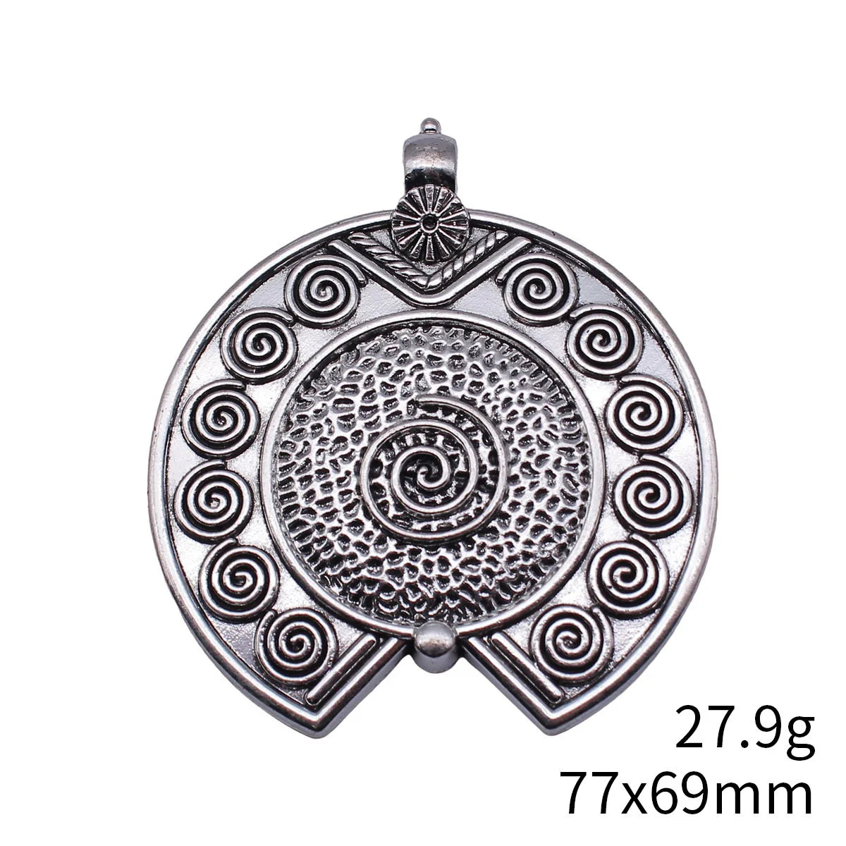 77x69mm 27.9g Antique Silver Zinc Alloy Swirl Texture Charm Pendant for DIY Necklace Jewelry Making