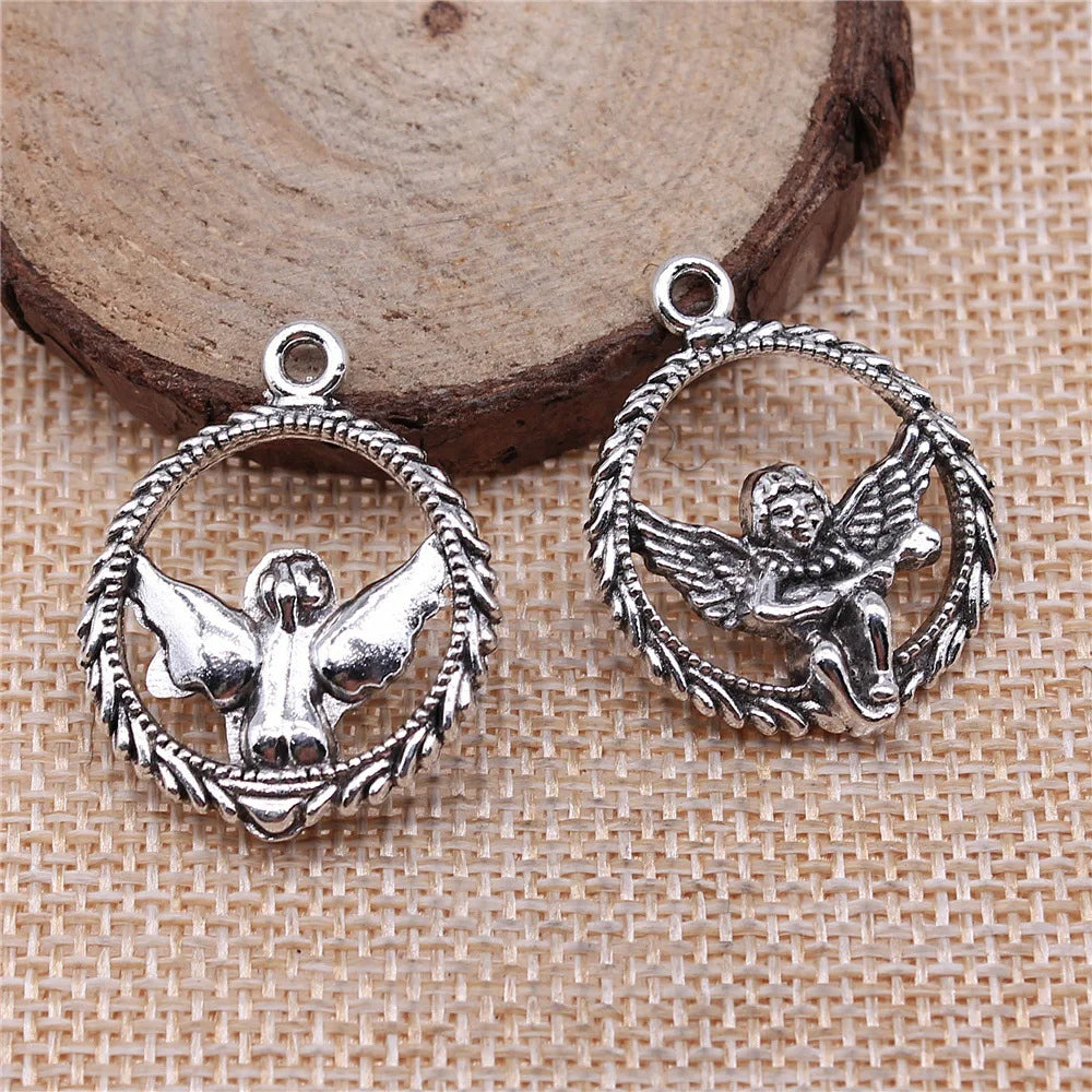 31x25mm 5.5g Multicolor Zinc Alloy Music Angel Charm Pendant for DIY Necklace Bracelet Making