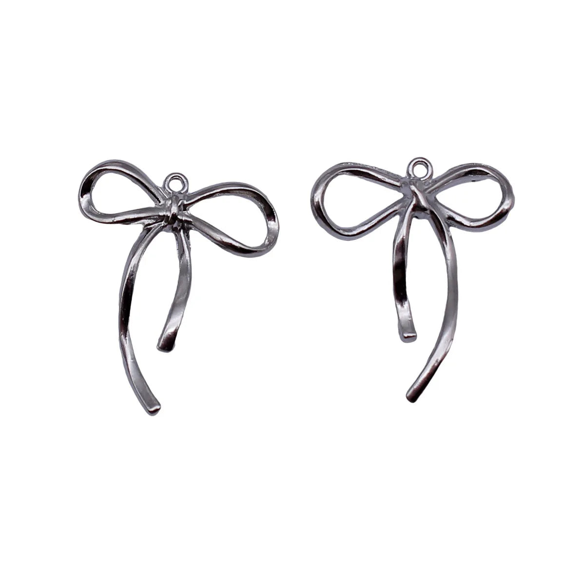 25x20mm 1.1g White K Finish Zinc Alloy Bow Butterfly charm pendant for DIY bracelet necklace jewelry making