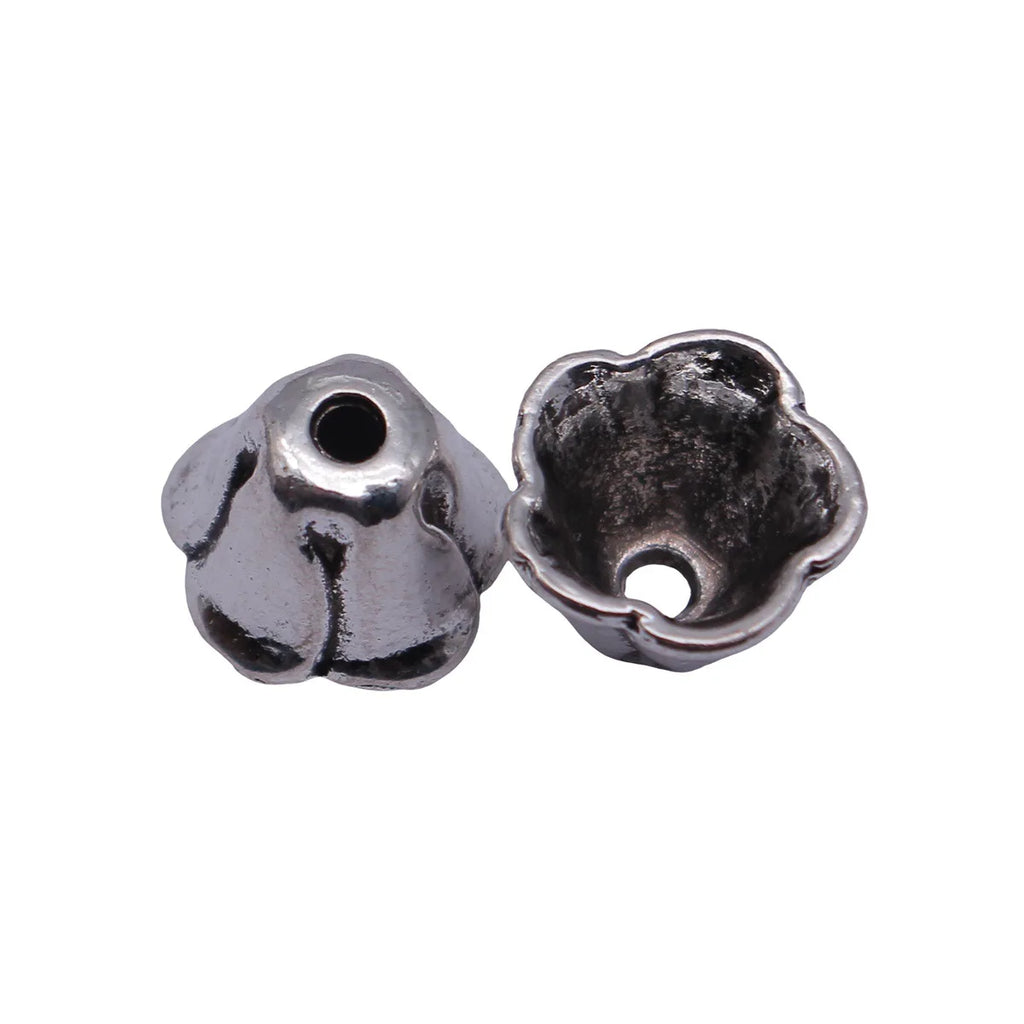 12x12x8.6mm 1.3g Antique Silver Zinc Alloy Flower Tassel Cap Jewelry Findings for DIY Necklace Earrings