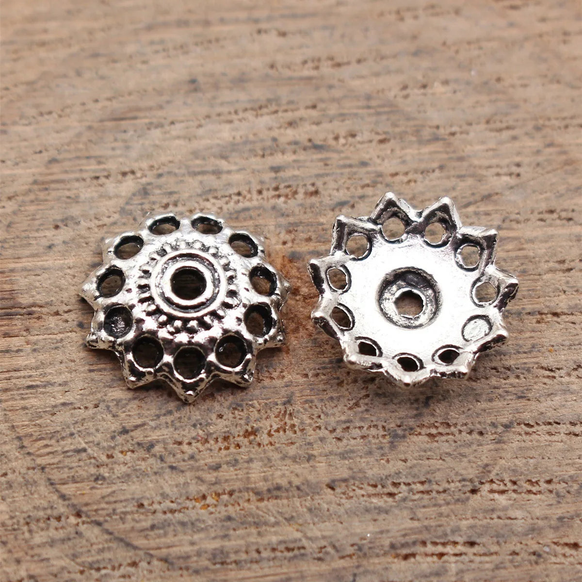 12x12x3mm 0.42g Multicolor Zinc Alloy Flower Bead Caps Jewelry Findings for DIY Beaded Jewelry Making