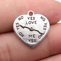 22x21mm 2.4g Antique Silver Zinc Alloy LOVE YES NO Game Wheel Charm Pendant for DIY Necklace Jewelry