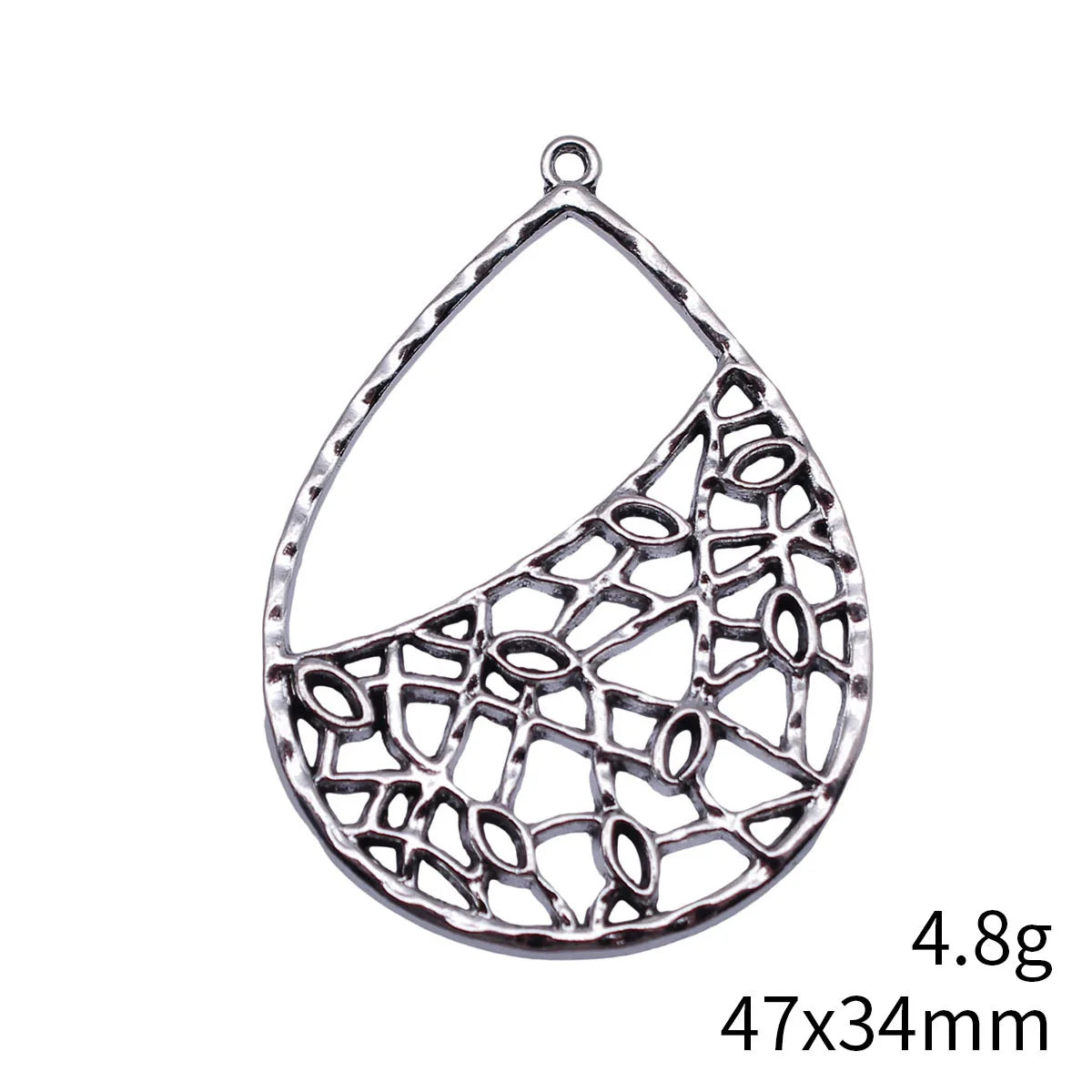 47x34mm 4.8g Multicolor Zinc Alloy Hollow Teardrop Geometric Earring Charms for DIY Earrings