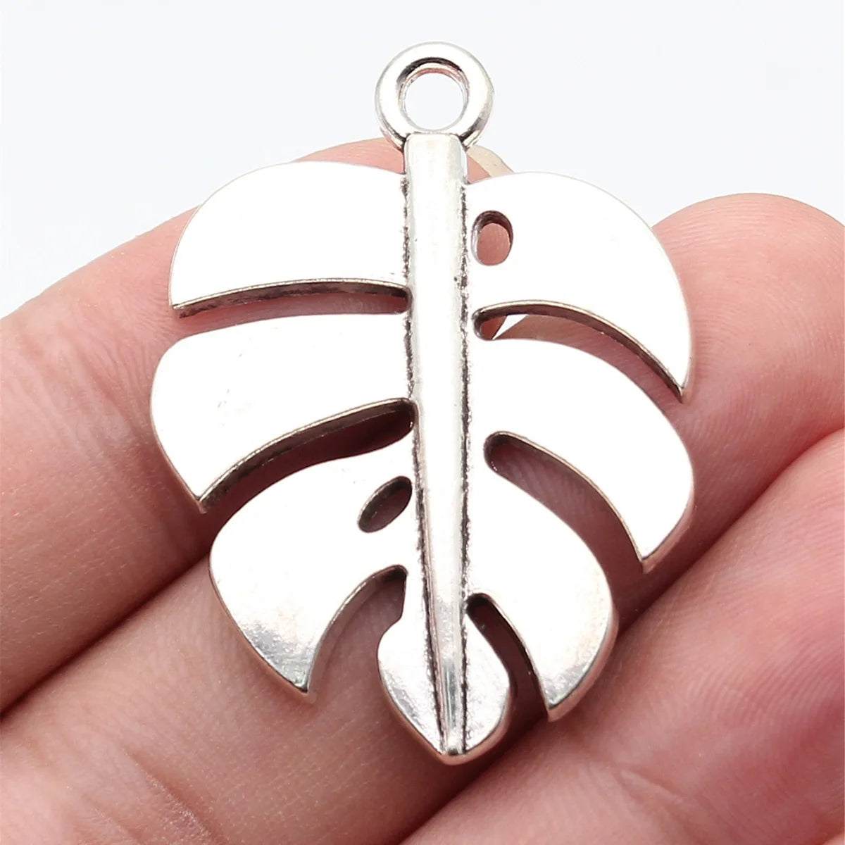 42x32mm 5.8g Multicolor Zinc Alloy Monstera Leaf Charm Pendant for Necklace Earring Jewelry Making