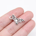 22x12mm 1.3g Antique Silver Zinc Alloy Bat Charm Pendant for DIY Gothic Necklace Earrings Jewelry Making