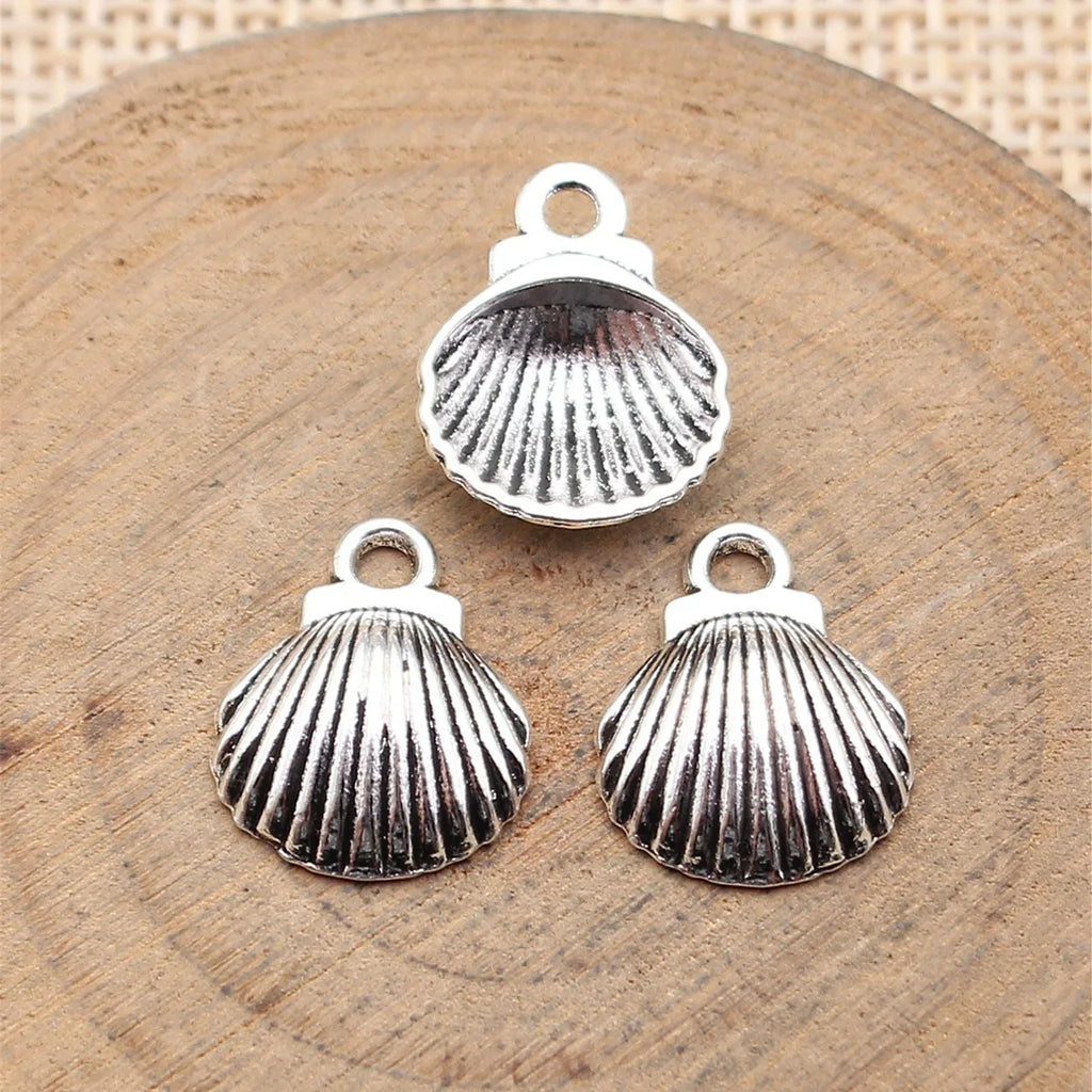 15x12mm 0.79g Antique Silver Zinc Alloy Shell charm pendant for DIY bracelet necklace jewelry making