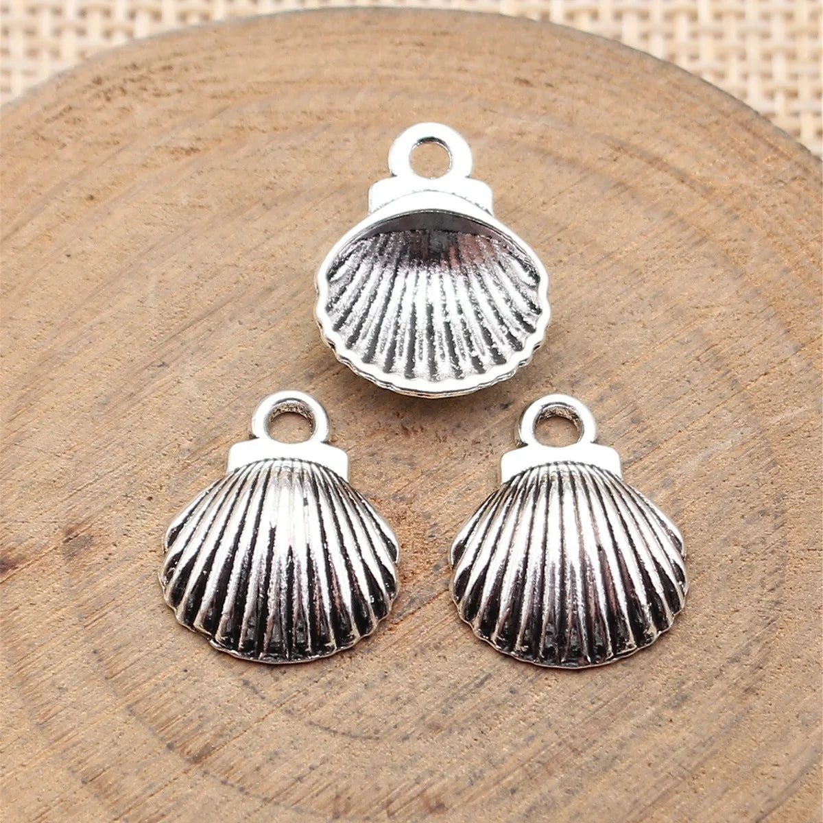 15x12mm 0.79g Antique Silver Zinc Alloy Shell charm pendant for DIY bracelet necklace jewelry making
