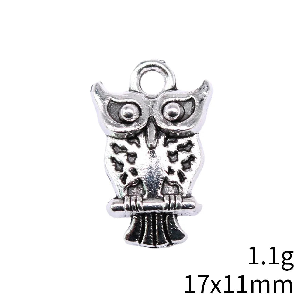 17x11mm 1.1g Multicolor Zinc Alloy Owl Cat Charm Pendant for DIY Necklace Bracelet Jewelry Making