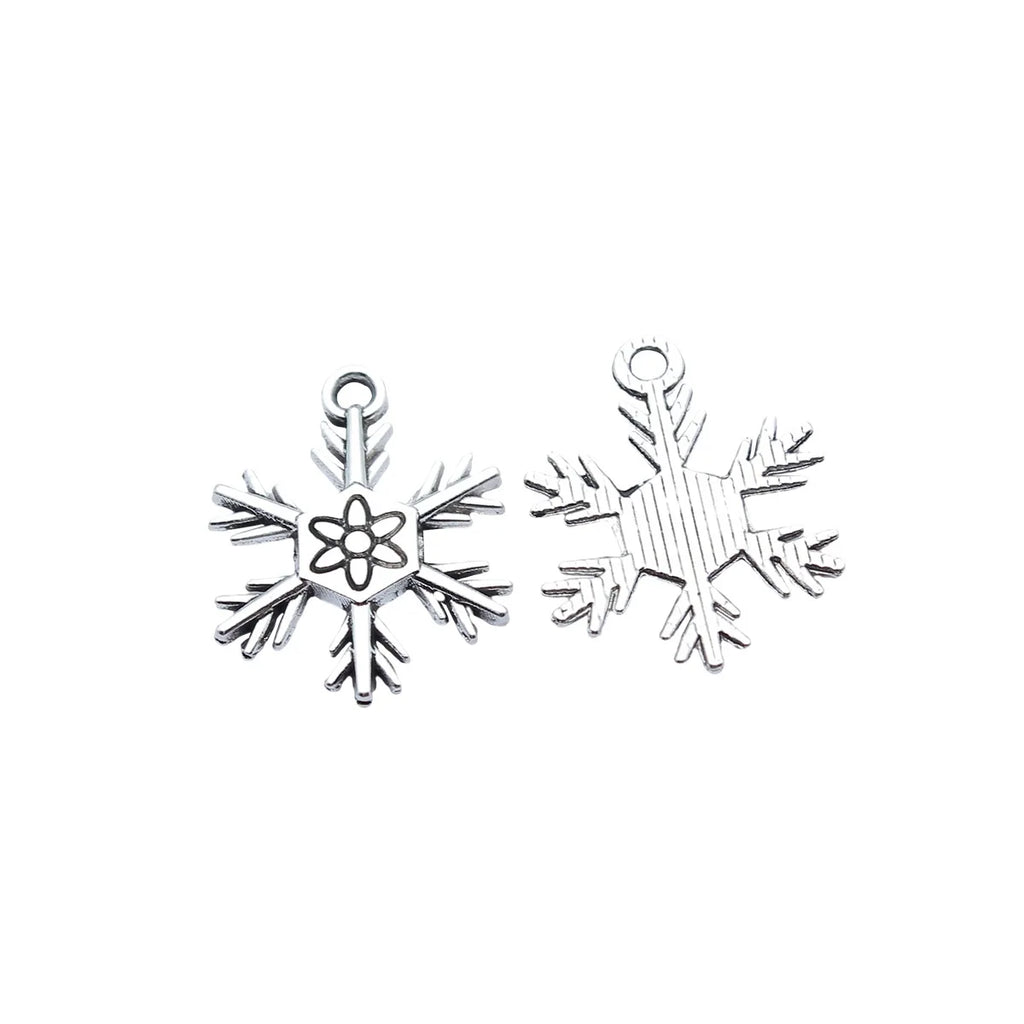 24x18mm 1.25g Antique Silver Zinc Alloy Snowflake Charm Pendant for DIY Winter Jewelry Making