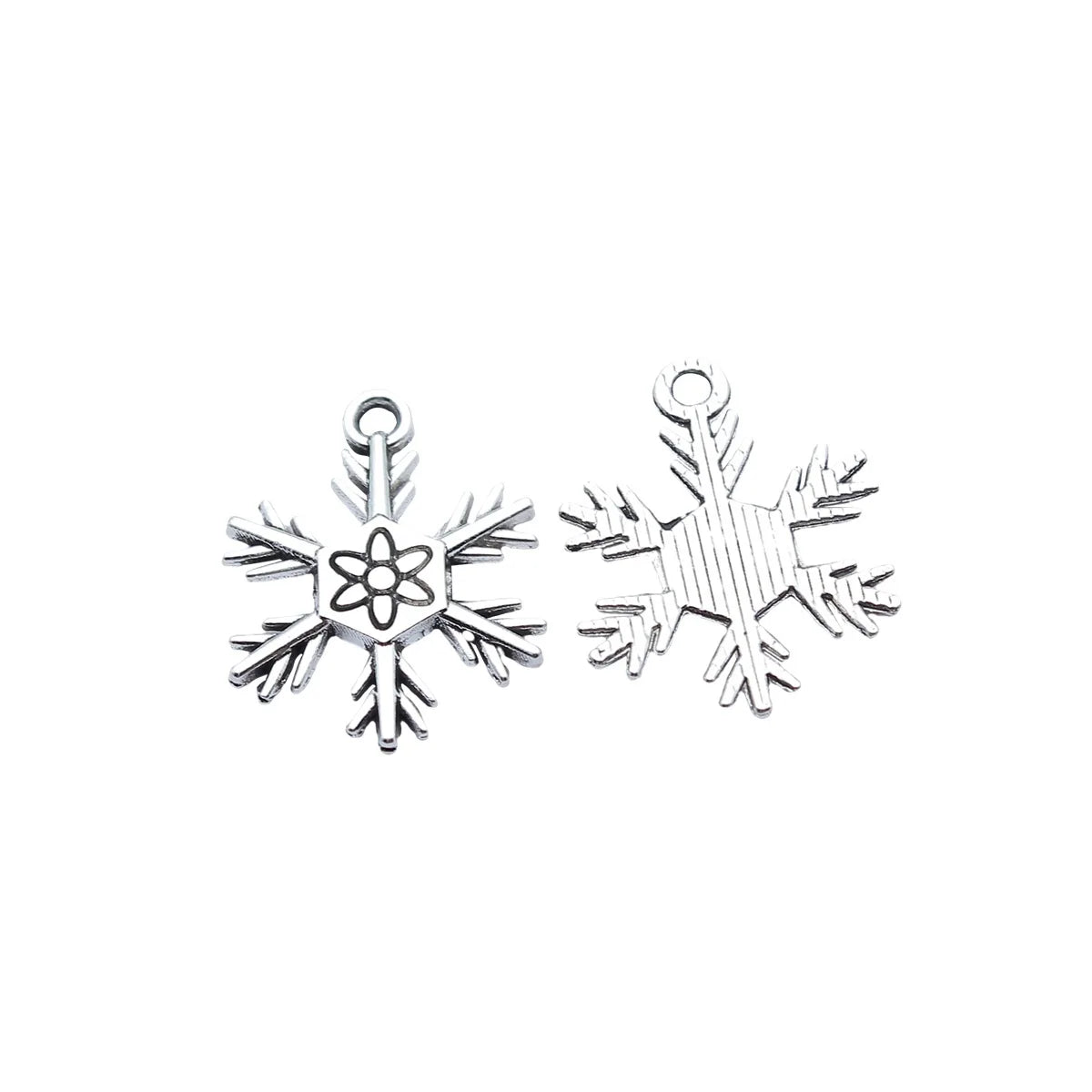 24x18mm 1.25g Antique Silver Zinc Alloy Snowflake Charm Pendant for DIY Winter Jewelry Making