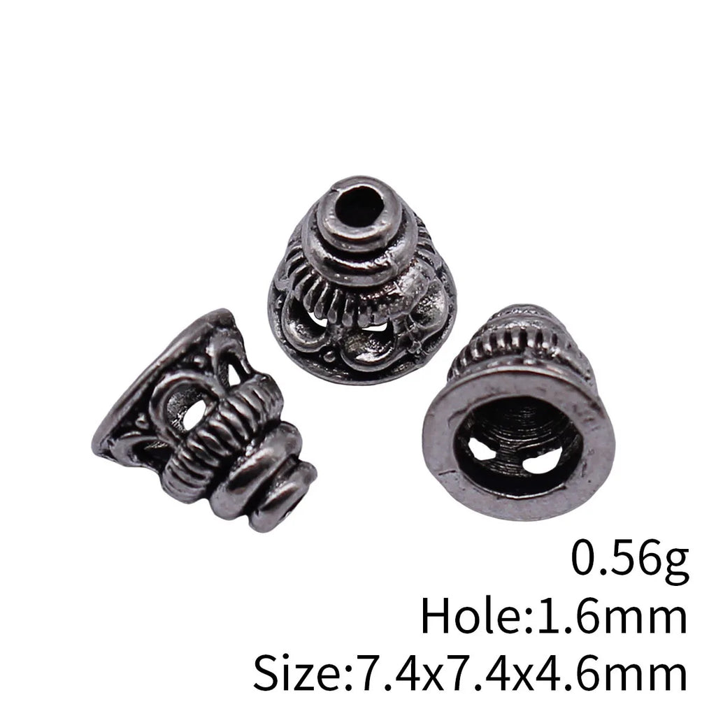 7.4x7.4x4.6mm 0.56g Multicolor Zinc Alloy Small Tassel Cap End Cone Jewelry Findings for DIY Pendant Making